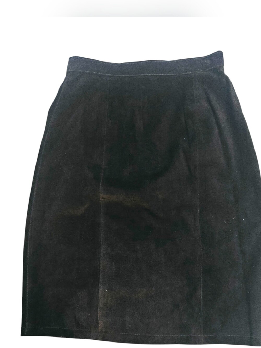 GLOBAL IDENTITY GENUINE SUEDE LEATHER PENCIL SKIRT, Blue, Size 5\6